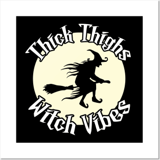 Thick Thighs Witch Vibes Vintage Witch Posters and Art